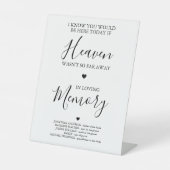 愛する思モダンい出の天国結婚詩の記念碑 台座サイン (正面)