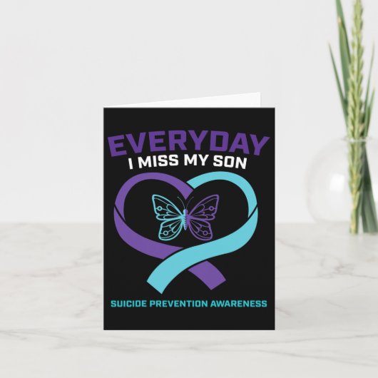 愛する息子の自殺予防を偲ぶ蝶 カード (正面)