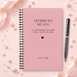 愛する息子へ 優しいピンクの「Letters to My Son Grief Journal」 ノートブック