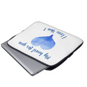 愛する愛する可愛いブルーハートバレンタインデー ラップトップスリーブ (正面下部)