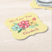 愛する愛のフローラパーソナライズ ペーパーコースター (アングル)