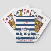 愛する愛ストライプの愛の犬パーソナライズされた トランプ (裏面)