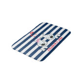 愛する愛ストライプの愛の犬パーソナライズされた バスマット (アングル)