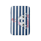 愛する愛ストライプの愛の犬パーソナライズされた バスマット (正面縦)