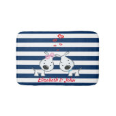 愛する愛ストライプの愛の犬パーソナライズされた バスマット (正面)