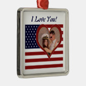 愛する愛国旗 – あなたの写真の装飾 メタルオーナメント (右)