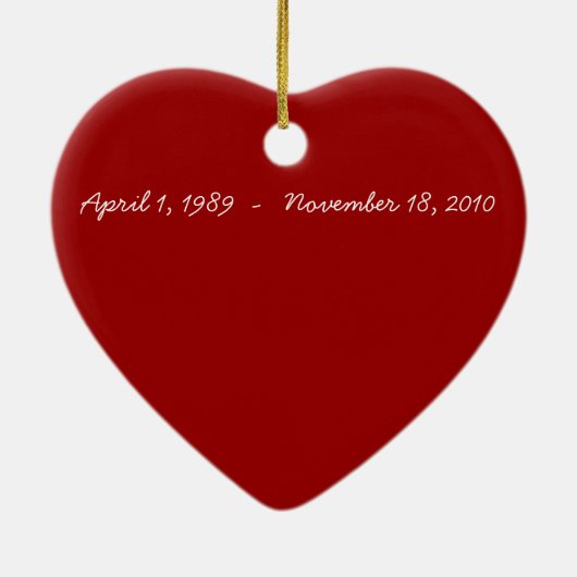 愛する愛犬の思い出で セラミックオーナメント (裏面)