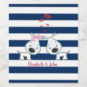 愛する愛犬ストライプたちパーソナライズされた ワインラベル (シングルラベル)