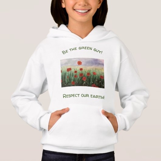 愛する我々のポピーのフィールド自然女の子のためのSweatshirt (正面)