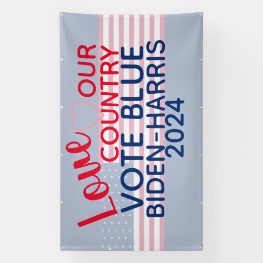 愛する我々の国の投票ブルーバイデン氏 – ハリス2024 横断幕 (縦)