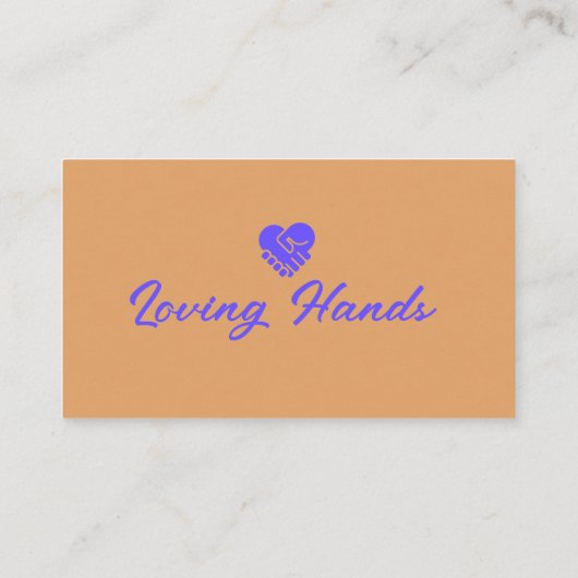 愛する手の紫と黄色の清掃サービス 名刺 (裏面)