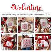 愛する手書きのシームレスなドゥードルバレンタイン スクエアシール