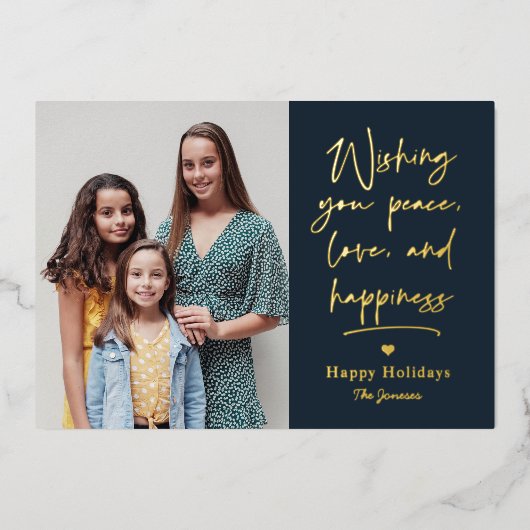 愛する手紙フォイルホリデーカードクリスマスカード 箔招待状 (正面)