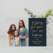 愛する手紙フォイルホリデーカードクリスマスカード 箔招待状 (立ち正面)