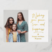 愛する手紙フォイルホリデーカードクリスマスカード 箔招待状 (正面)