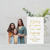 愛する手紙フォイルホリデーカードクリスマスカード 箔招待状 (立ち正面)