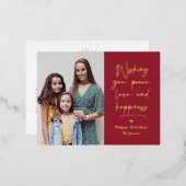 愛する手紙フォイル写真の休日はがき 箔シーズンポストカード (正面/裏面)