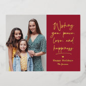 愛する手紙フォイル写真の休日はがき 箔シーズンポストカード (正面)