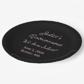 愛する手紙：ブラック&ピンクキンセアニェラ ペーパープレート (アングル)