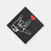 愛する手署名ASLギフト男性女性バレンタイン スタンダードランチョンナプキン (角)