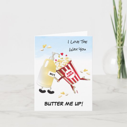 愛する方法をバターポップコーン愛デートすること カード (正面)