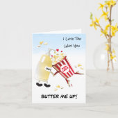 愛する方法をバターポップコーン愛デートすること カード (黄色い花)