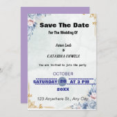 愛する日付と招待状を保存 招待状 (正面/裏面)