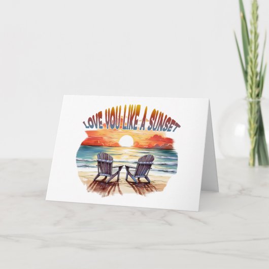 愛する日没ロマンチックなグリーティングカード シーズンカード (正面)