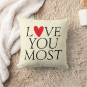 "愛する最も" パーソナライズされた赤いハート クッション (ブランケット)