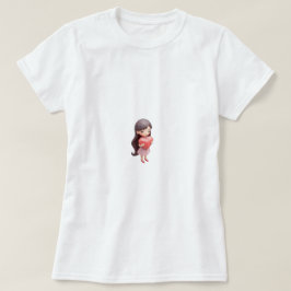 愛する最初のかわいいハート台本の女性 Tシャツ