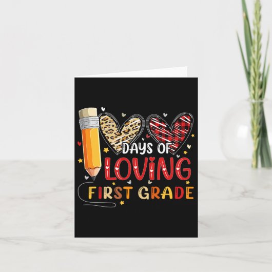 愛する最初のグレードのハートの日100日Scho カード (正面)