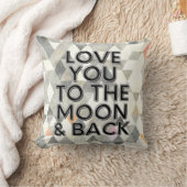 愛する月とバックグレータイポグラフィ クッション (ブランケット)