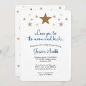 愛する月とバックベビーシャワー招待状 招待状 (正面/裏面)