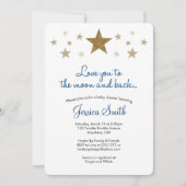 愛する月とバックベビーシャワー招待状 招待状 (正面)