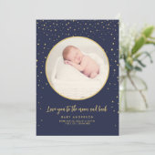 愛する月とバックベビー写真誕生 案内状 (スタンド正面)