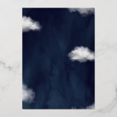 愛する月とバック赤ちゃんシャワー金ゴールド 箔招待状 (裏面)