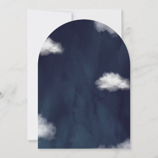 愛する月とバック金ゴールド赤ちゃんシャワー 招待状 (裏面)