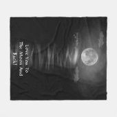 愛する月と戻る白黒 フリースブランケット (正面(横))