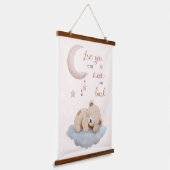 愛する月と背中 – 愛らしいクマの壁 吊り下げ型タペストリー (傾斜あり)