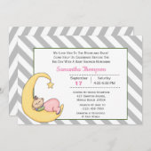 愛する月にベビーガールシャワー招待状 招待状 (正面/裏面)