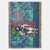 愛する月の宇宙飛行士スケッチカッコいい宇宙 スローブランケット (正面縦)