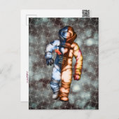 愛する月の宇宙飛行士スケッチカッコいい宇宙 ポストカード (正面/裏面)