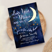 愛する月&バックベビーシャワー招待状