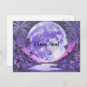 愛する月 – バレンタインデーのカード ポストカード (正面/裏面)