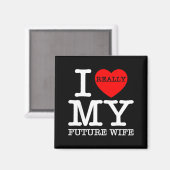 愛する未来の妻 結婚 婚約者 花婿が大好き マグネット (正面/裏面)