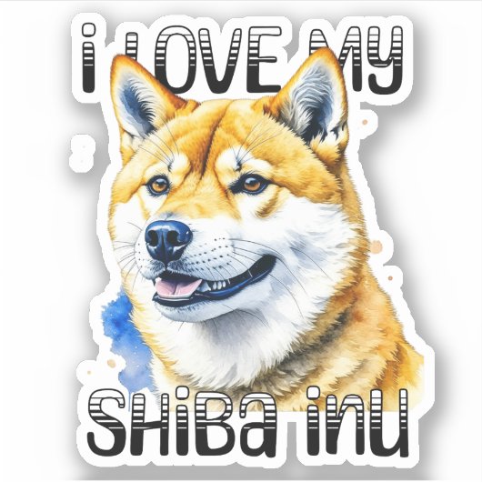 愛する柴犬 | 犬の飼い主 シール (正面)
