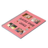 愛する母と美しい花4枚の写真 ノートブック (左側)