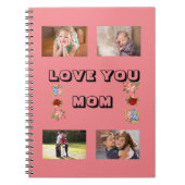 愛する母と美しい花4枚の写真 ノートブック (正面)