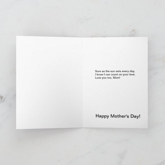 愛する母の日のグリーティングカードを頼む カード (内部)