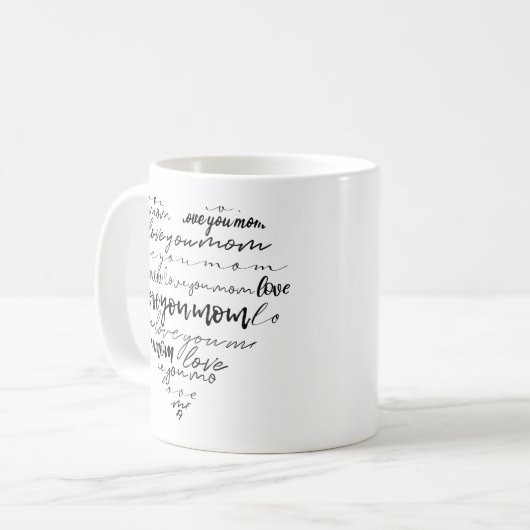 愛する母の言葉の内側ハート コーヒーマグカップ (正面左)